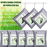 8 Pack Nature Fresh Bamboo Charcoal Air Purifying Bag, Activated Charcoal Bags Odor Absorber for Home Shoe Closet Gym Bag Fridge Pet Car Kitchen Large Room Smoke Drawer Refrigerator Strong Deodorizer Freshener Moisture Remover and Smell Eliminator