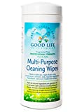 Good Life Solutions Multi-Purpose Cleaning Wipes - Unscented, Plant-Based, Biodegradable, and Durable Cotton Fabric for Most Kitchen and Living Room Surfaces - 30 Count