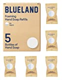 BLUELAND Foaming Hand Soap Refills - 5 Pack Tablets, Iris Agave Scent - Eco-Friendly Hand Soap and Cleaning Products 