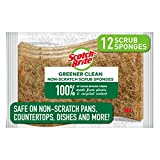 Scotch-Brite Greener Clean Non-Scratch Scrub Sponges, For Washing Dishes and Cleaning Kitchen, 12 Scrub Sponges
