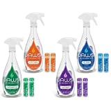 JAWS Cleaners Home Cleaning Kit, Multi-Surface Kitchen, Glass, Shower and Hardwood Floor, 2 Refill Pods Included. Refillable Cleaning Supplies.