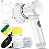 LEKISHE Electric Spin Scrubber Electric Cleaning Brush Cordless Power Scrubber with 5 Replaceable Brush Heads Handheld Power Shower Scrubber for Bathtub, Floor, Wall, Tile, Toilet, Window, Sink