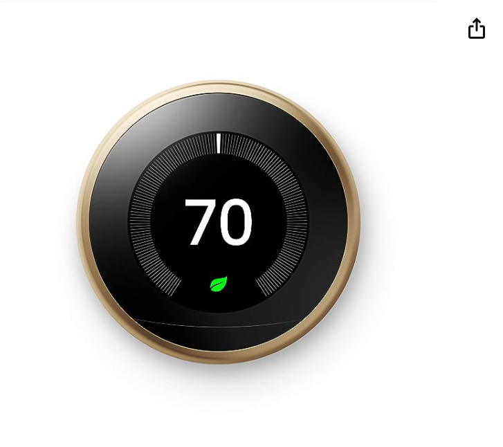 Google Nest Learning Thermostat - Programmable Smart Thermostat for Home - 3rd Generation Nest Thermostat - Works with Alexa - Brass