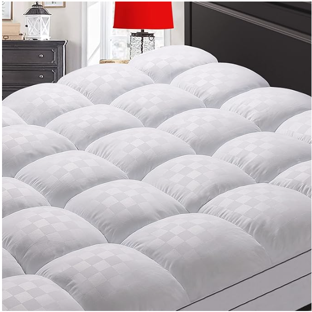 Mattress Topper Queen, Extra Thick Mattress Pad Cover for Back Pain, Cooling Mattress Protector with 8-21 Inch Deep Pocket, Overfilled Down Alternative Filling 