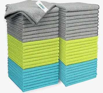 Lint Free Streak Free, Soft Highly Absorbent Cleaning Rags, Microfiber Towels for Cars, House, Kitchen, and Window.