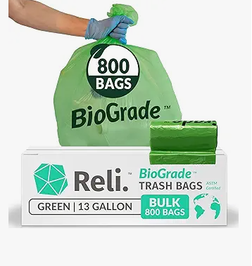 Biodegradable 13 Gallon Trash Bags |Eco-Friendly 