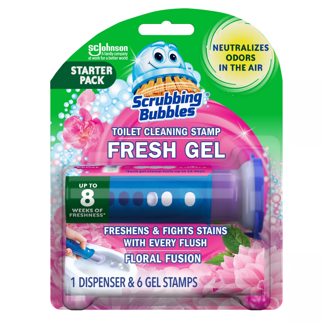 Scrubbing Bubbles Floral Fusion Scent Fresh Gel Toilet Cleaning Stamp